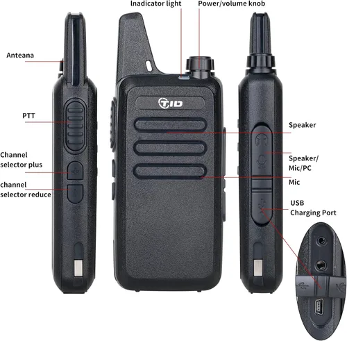 Miniatura 9 de TID RADIO TD-M8s Walkie Talkies para adultos, radio bidireccional de largo alcance, radios FRS VOX sin licencia, walkie talkies recargables de 2