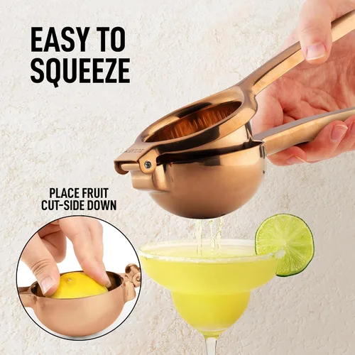 Miniatura 7 de Zulay - Exprimidor de limón extra grande de acero inoxidable, fácil de apretar y resistente, exprimidor de limón, exprimidor ergonómico de cítricos