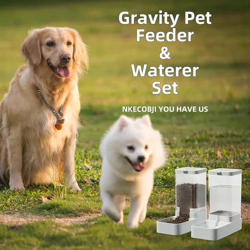 Miniatura 6 de NKECOBJI - Juego de comedero y dispensador de agua para mascotas por gravedad, comedero automático para perros y dispensador de agua para perros