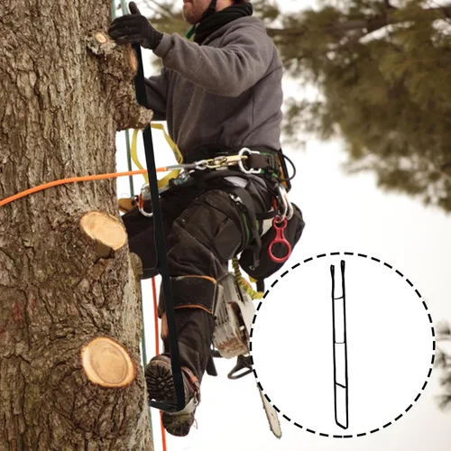 Miniatura 7 de Ayudador de escalada de caza de 3 pasos con escalones antideslizantes, 61.5 pulgadas portátil para árbol de caza escalada escalera de cuerda