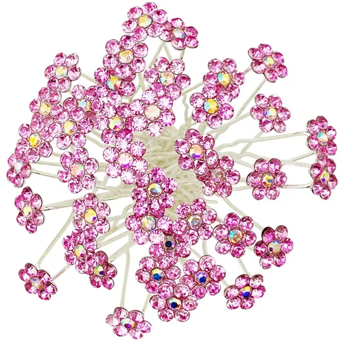 Miniatura 9 de 40 horquillas para el pelo con diamantes de imitación, 40 piezas en forma de U para fiestas, bodas, accesorios para el cabello para mujeres y niñas