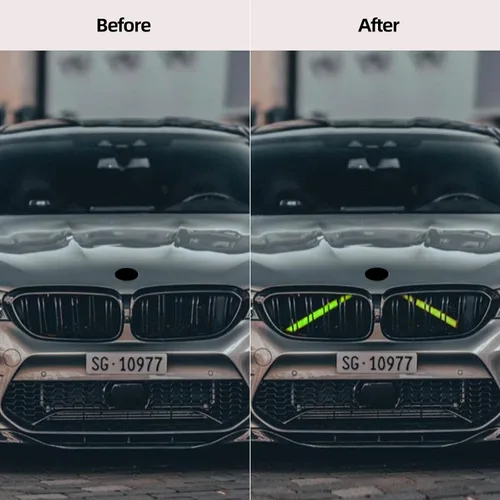 Miniatura 2 de BETTERHUMZ Moldes de rejilla para BMW F20 F21 F30 F32 F34 F36 3 4 Series M Sport Style M-Performance Accesorios de tiras de parrilla (verde)