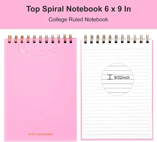 Miniatura 3 de Yoment Steno - Paquete de 3 cuadernos en espiral de 6 x 9 pulgadas, 80 hojas (160 páginas), cuaderno espiral encuadernado en la parte superior