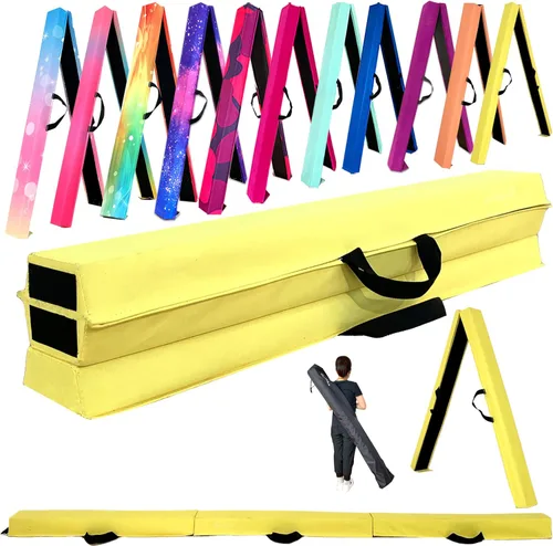 Miniatura 27 de MARFULA Viga de Gimnasia Plegable de 6 PIES / 8 PIES / 9 PIES Viga de Equilibrio de Espuma para Suelo - Extra Firme - Cubierta de Gamuza - Parte
