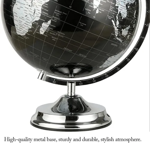 Miniatura 6 de POCHY Hermoso globo giratorio de 360° con soporte de metal, globos geográficos de escritorio para oficina, escuela, sala de estudio, decoración fina
