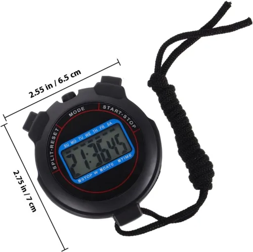 Miniatura 2 de GALPADA Cronómetro digital con pantalla grande, funcionamiento silencioso, temporizador portátil de mano para natación, entrenamiento, correr