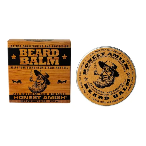 Miniatura 2 de Honest Amish, Bálsamo para barba, nueva lata grande con tapa a rosca, 4 oz