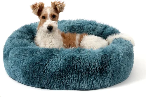 Miniatura 40 de NOYAL Cama Calmante en Forma de Rosquilla para Perros Pequeños a Medianos y Gatos - Cama para Mascotas de Felpa de Piel Sintética Anti-Ansiedad
