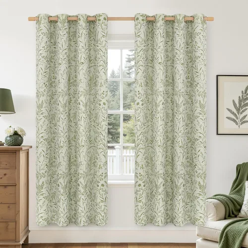 Miniatura 26 de BGment Cortinas de lino beige para dormitorio de 63 pulgadas de largo, cortinas de ventana con ojales y ojales para ventana de sala de estar, 2