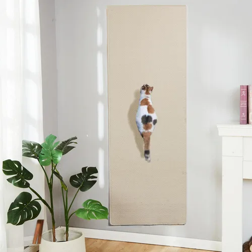 Miniatura 10 de SHENGOCASE Alfombra gruesa para escalar pared de gato de 67 x 23.6 pulgadas, rascador de muebles de pared de gato, poste rascador, protector de sofá