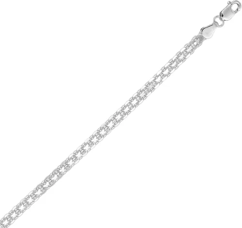 Miniatura 3 de Ritastephens Pulsera o collar de plata de ley italiana de 0.118in Bismark Link