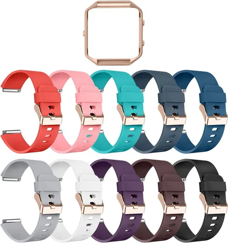 Miniatura 10 de Correa con marco para reloj Fitbit Blaze de LEEFOX, edición especial, correa de silicón, unisex, S G-10pack Classic+1 Marco Negro