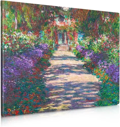 Miniatura 112 de IPIC - Reproducción artística de los lirios de agua de Claude Monet 1906, impresiones giclée coinciden con el marco dorado clásico, arte de pared