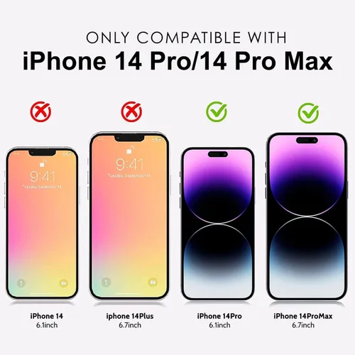 Miniatura 2 de T Tersely Paquete de 2 protectores de lente de cámara diseñados para iPhone 14 Pro/iPhone 14 Pro Max, protector de cámara de metal de aleación