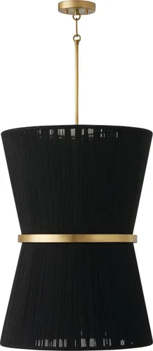 Miniatura 9 de Capital Lighting 341211NP Cecilia - Lámpara colgante cónica de cuerda natural blanqueada de transición Art Deco Luxe envuelta a mano, 1 luz de 100