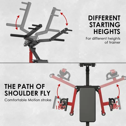 Miniatura 5 de Máquina de prensa de deltoides y hombro Mikolo, máquina de elevación lateral con asiento y respaldo ajustables, máquina de cuerpo superior