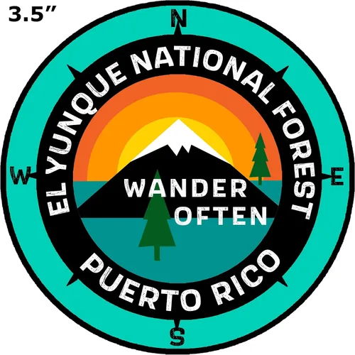 Miniatura 2 de El Yunque National Forest Puerto Rico – Wander Often – 3.5 pulgadas Ventana Coche Camión Adhesivo Adhesivo Vacaciones Recuerdo Viaje Aventura