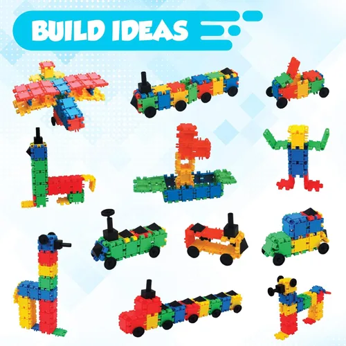 Miniatura 3 de Snapid Building Bricks - Juego de 400 piezas de juguetes de conexión, juego de bloques coloridos fuertes y duraderos con almacenamiento, bloques