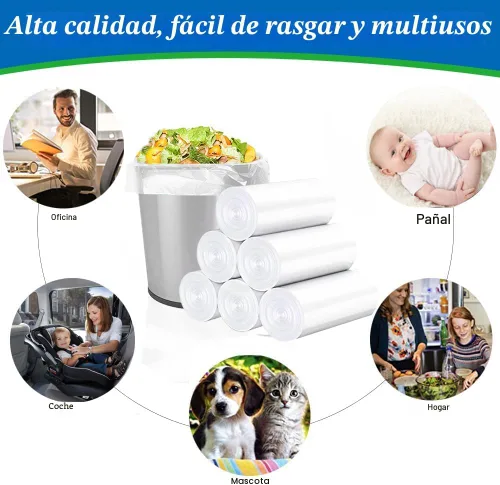 Miniatura 5 de Bolsas de basura pequeñas transparentes de 1 galón, 140 unidades (0.8-1 galón), bolsas de basura fuertes de 0.8 galones, 1 galón y 1.2 galones