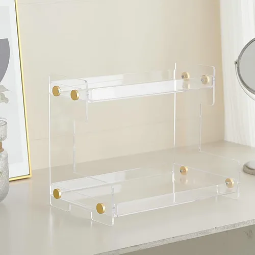 Miniatura 7 de FFK Organizador de baño para encimera, almacenamiento de 2 niveles: organizador de encimera de baño, soporte de acrílico para almacenamiento