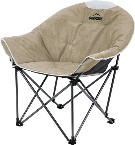 OUTDOOR LIVING SUNTIME Silla de sofá, silla plegable acolchada de gran tamaño para ocio, portátil, estable, cómoda, silla plegable para camping,