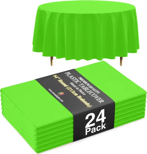 Miniatura 68 de Exquisite 66% Thicker Premium Aqua Round Tablecloth 0.5 Mil 6 Pack Plastic Table Cloth Disposable 84 Inch Round Plastic Tablecloth Won't Tear Easily