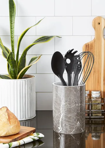 Miniatura 5 de DII Colección Accesorios de Cocina Cerámica, Portautensilios, Mármol Negro