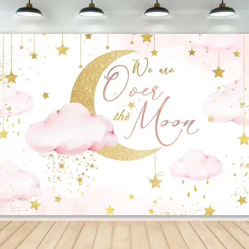 Miniatura 8 de Newsely Telón de fondo azul y rosa para revelación de género, suministros de fiesta, decoraciones de fotografía, fondo de acuarela, oro rosa, 7