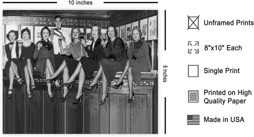 Miniatura 2 de Poster Master Póster de Mujeres Sentadas en una Barra de Bar - Impresión de Bebiendo Vino - Arte de Alcohol - Regalo para Hombres, Mujeres