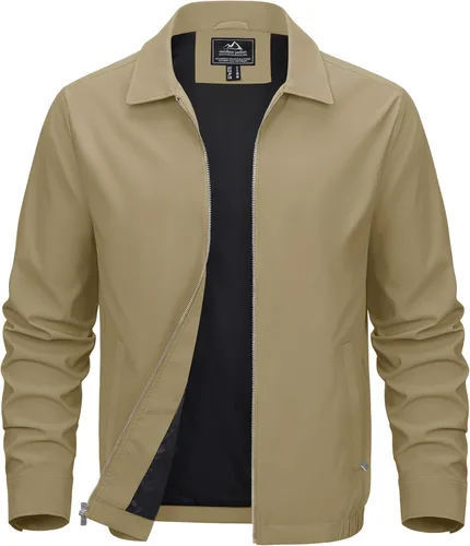 Miniatura 14 de MAGCOMSEN Chaquetas Ligeras para Hombre con Cremallera Completa Abrigo Ligero Chaqueta de Cuello Extendido Chaqueta Cortavientos Casual