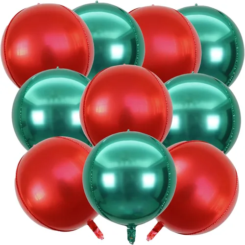 Miniatura 25 de KALOR Globos de papel de aluminio de 22 pulgadas de feliz año nuevo, 10 piezas, globos grandes 4D gigantes redondos de papel de aluminio metálico