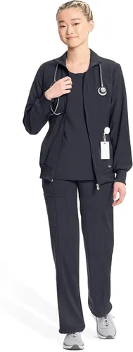 Miniatura 50 de Infinity by Cherokee 2391A - Chaquetas médicas con cremallera frontal para mujer, tela elástica en 4 direcciones