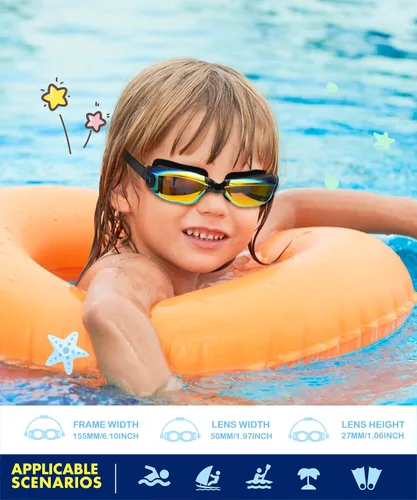 Miniatura 2 de Kids Goggles Age 4-16, Kids Swimming Goggles Anti-UV Anti-Fog No Leaking, 3 Pack Swim Goggles for Boys Girls Youth