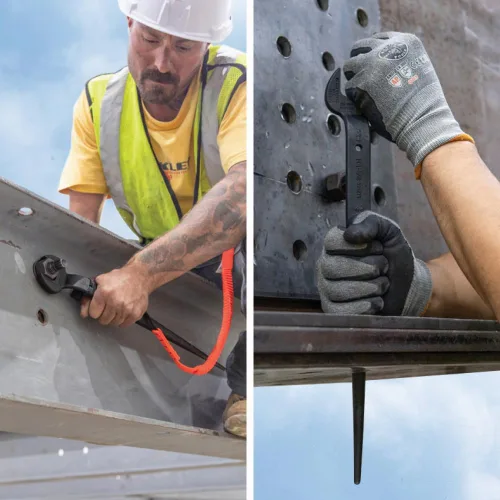 Miniatura 4 de KLEIN TOOLS 3212TT Llave de boca abierta de construcción con orificio para amarrar, fabricada en EE. UU., apertura nominal de 1-1/4 pulgadas, perno