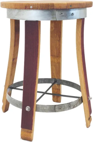 Miniatura 5 de Taburete de bar giratorio superior – Barril de vino hecho a mano Muebles de barril de vino (24 pulgadas)