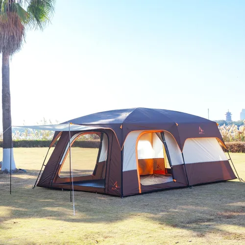 Miniatura 5 de KTT Extra Large Tent 10-12-14 Person(B),Family Cabin Tents,2 Rooms,3 Doors and 3 Windows with Mesh,Straight Wall,Waterproof,Double Layer,Big Tent
