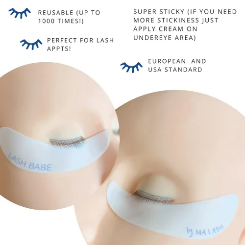 Miniatura 2 de Almohadillas reutilizables de silicona para los ojos, juego de 2 (1 par) – Parches de extensión de pestañas debajo de los ojos para levantamiento