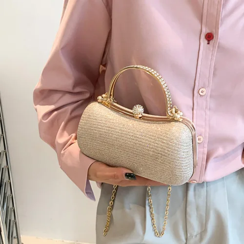 Miniatura 8 de Bolso de mano de noche para mujer, bolsos formales brillantes de noche, bolso de mano para boda, cóctel, graduación, fiesta, bolsa de noche