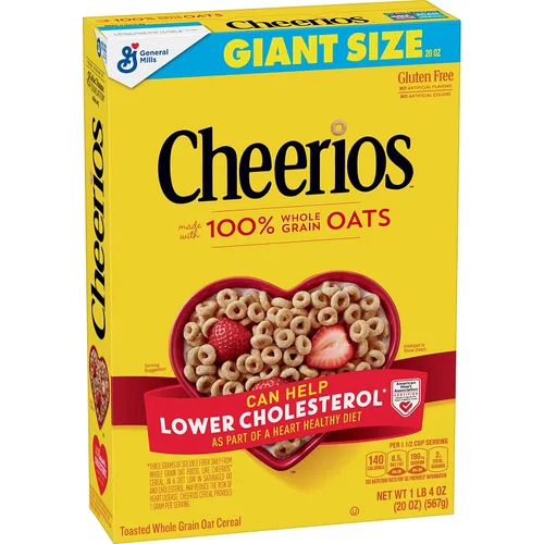Miniatura 4 de Original Cheerios Heart Healthy - Vaso de cereales (paquete de 12) y cereal saludable Cheerios Heart, cereales sin gluten con avena integral
