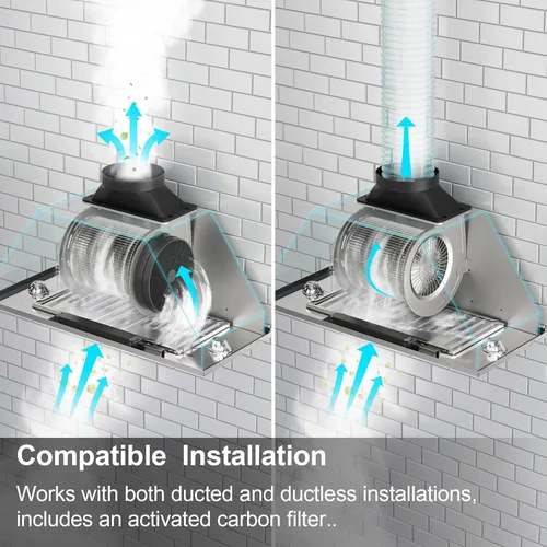 Miniatura 5 de IKTCH Campana extractora de 30 pulgadas, 900 CFM, convertible con conductos/sin conductos, campana de ventilación de cocina de acero inoxidable