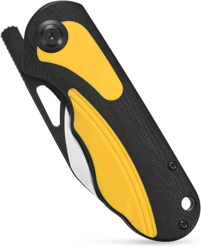 Miniatura 3 de Sitivien Sandvik - Cuchillo plegable de bolsillo, hoja de acero Sandvik 14C28N con mango G10, cuchillos de herramientas EDC de la serie del zodiaco