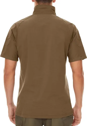 Miniatura 43 de MAGCOMSEN Camisas militares tácticas para hombre con cremallera de 1/4, manga corta, ajustada, camisa de camuflaje