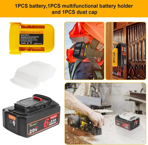 Miniatura 5 de waitley Actualizado 20V Real 6A Plus compatible con Dewalt 20 voltios DCB200 herramientas eléctricas inalámbricas con enchufe USB y carga rápida