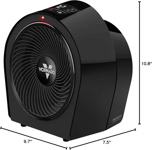 Miniatura 2 de Vornado Velocity 3R Calentador para toda la habitación con temporizador, termostato ajustable y características avanzadas de seguridad, Negro