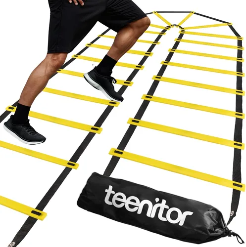 Miniatura 10 de Teenitor Escalera de agilidad Escalera de velocidad para fútbol, velocidad, fútbol, fitness, entrenamiento de pies, bolsa de transporte