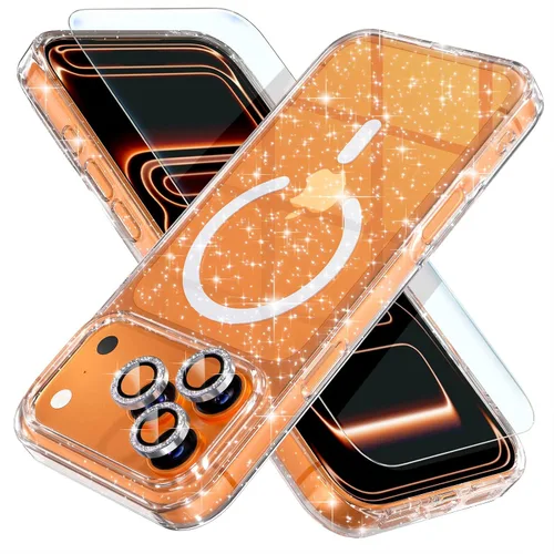 Miniatura 14 de Choiche Funda magnética para iPhone 15 Pro Max, funda transparente con purpurina brillante para mujer