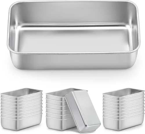 Miniatura 8 de LIANYU Paquete de 4 mini moldes para hornear pan, 6.3 x 3.5 pulgadas, molde pequeño de acero inoxidable para pan casero, molde de hojalata