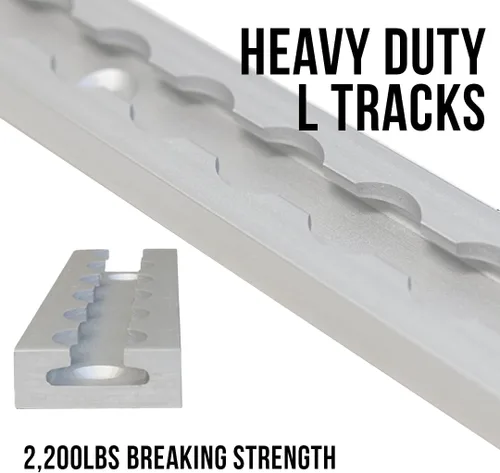 Miniatura 4 de Boxer L Tracks - Paquete de 4 pistas de 6 pulgadas, 2,200 libras de resistencia a la rotura, aluminio resistente, sistema de amarre