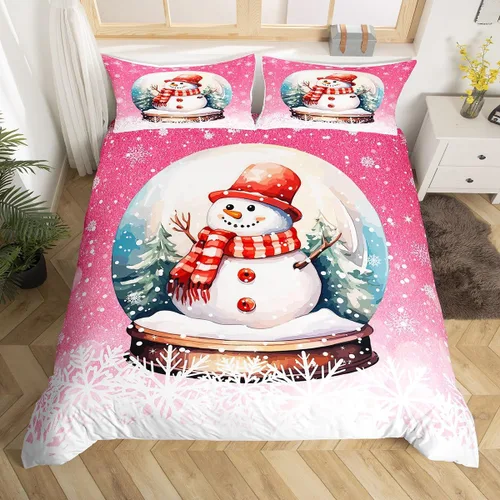 Miniatura 35 de Juego de funda de edredón para niños de Feliz Navidad, tamaño King, juego de ropa de cama de pingüinos de dibujos animados, animales árticos