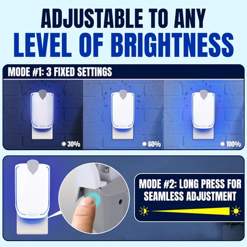 Miniatura 4 de 1 trampa para moscas de fruta y 5 cartuchos adhesivos, atrapador de insectos enchufable para interiores, trampa para moscas de luz UV captura moscas